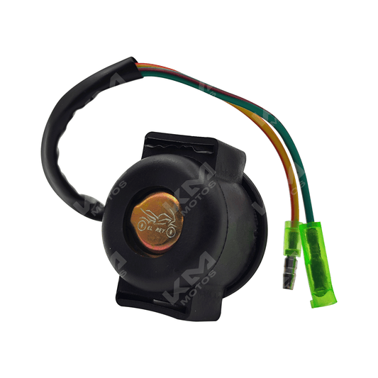 Chicharra CG125/HJ de arranque de la marca Universal, relé de inicio para motos, en color negro con componentes eléctricos visibles.