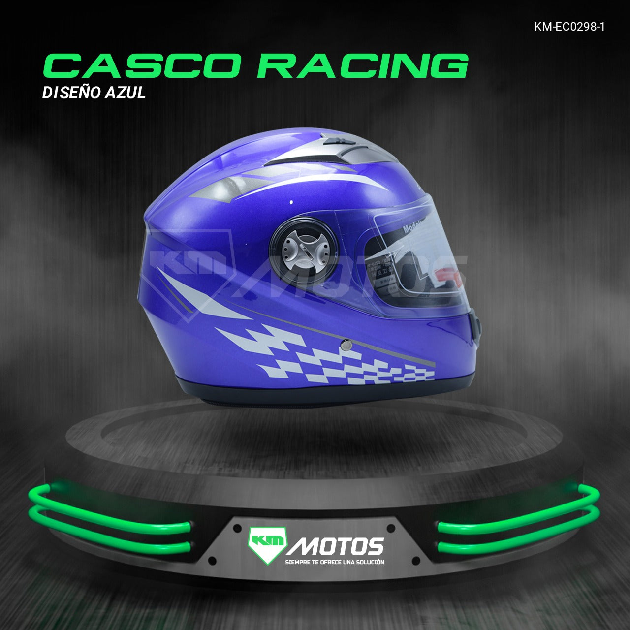CASCO CERRADO RACING + DISENO AMARILLO