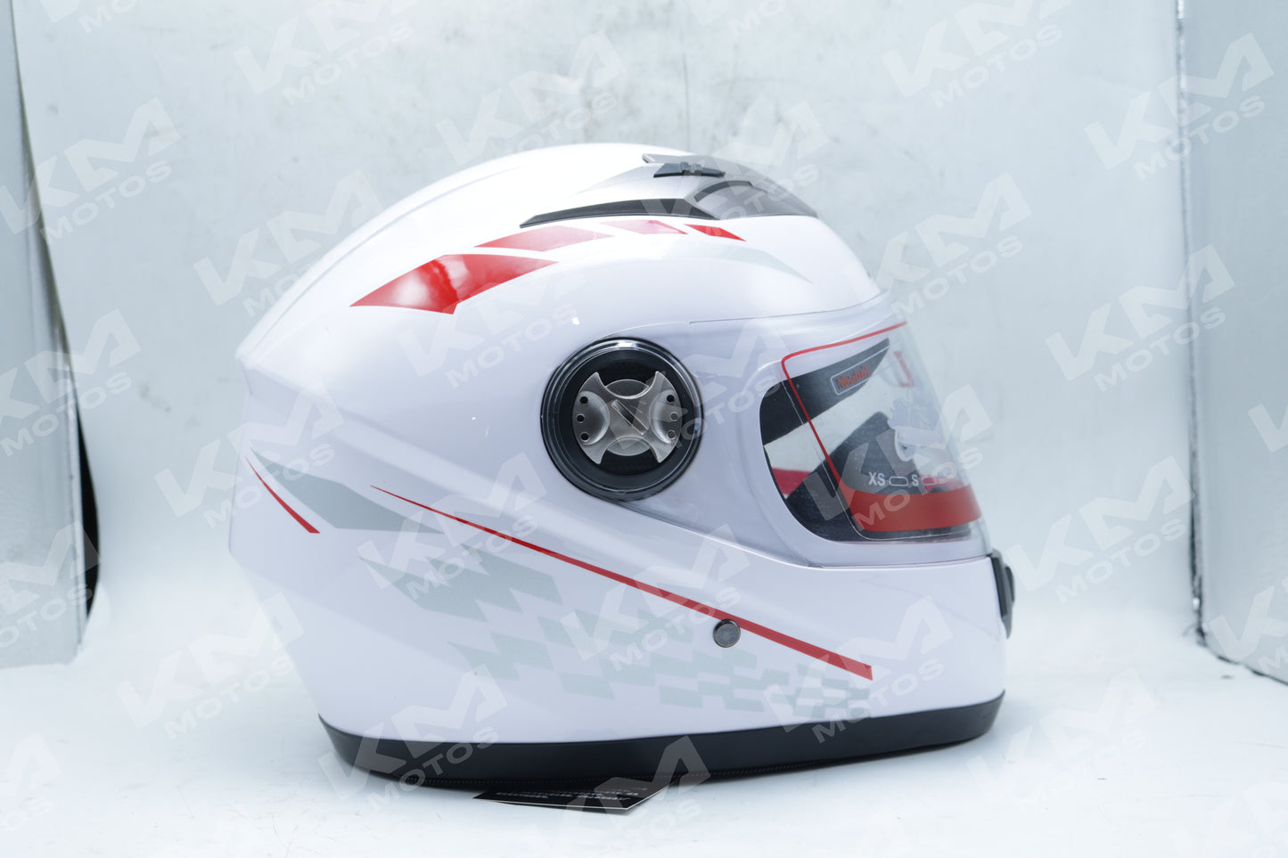 Casco Cerrado Racing + Diseno Blanco