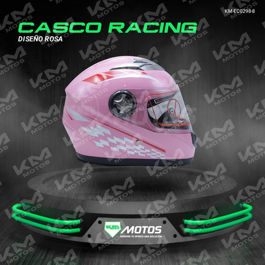 Casco Cerrado Racing + Rosado