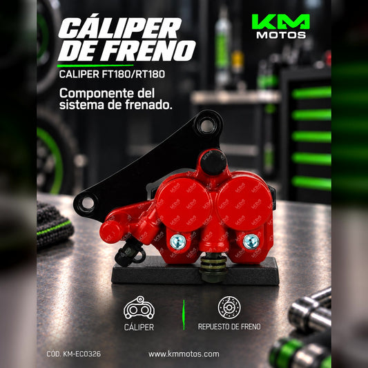 Calibrador FT180/RT180 de la marca KM Motos, herramienta de medición para motocicletas, en imagen con fondo neutro.