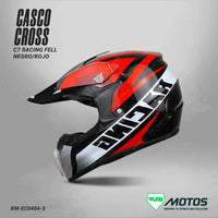 CASCO CROSS C7 RACING FELL NEGRO/ROJO