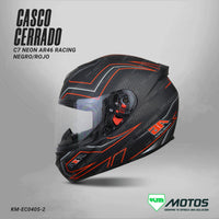 CASCO CERRADO C7 AMARILLO/ROSADO AR46 RACING