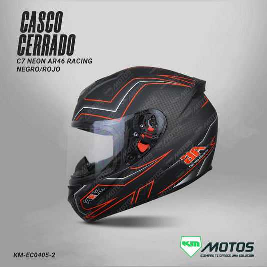 CASCO CERRADO C7 AMARILLO/ROSADO AR46 RACING