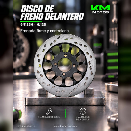 DISCO DE FRENO DEL GN125H/HJ125 (4 AGUJEROS) — KM-ED0012 | KM Motos