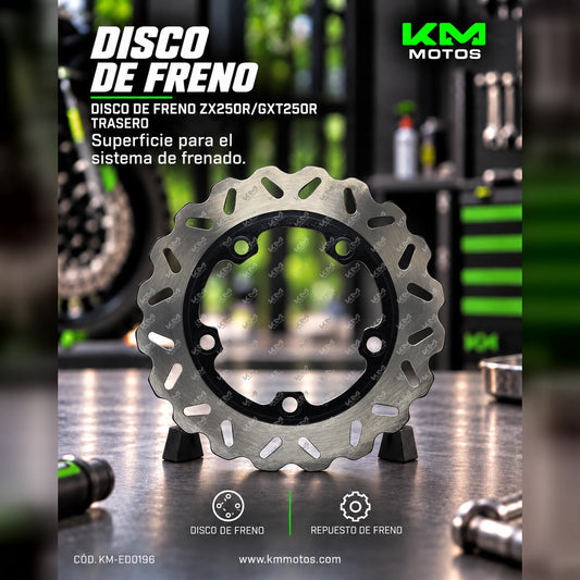 Disco de freno trasero para ZX250R y GXT250R de KM Motos, resistente y duradero para motocicletas.