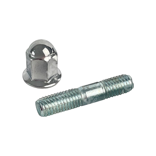 Esparragos de escape STD para motos KM Motos, componentes de escape en metal con acabado resistente y diseño compacto.