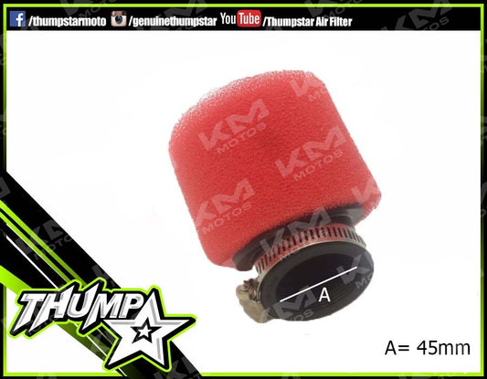 Filtro de aire Universal Curvo de 45mm en color rojo para equipos de ventilación y purificación de aire.