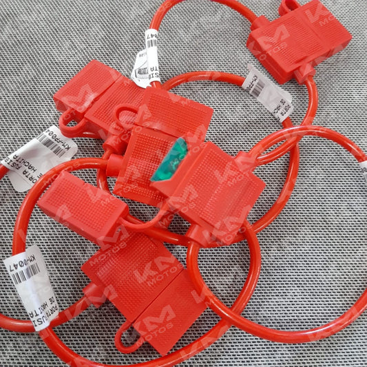 Fusible de hachita Guzack/Opin, fusible de seguridad para protección eléctrica, mostrado en la imagen en color y tamaño estándar.