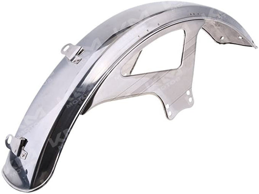 Guardafangos metálico para CG125, FT125, TYPAN y MG, muestra el protector de barro resistente y robusto en color metálico