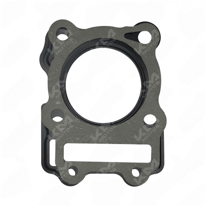 Kit de empaques para Gixxer 150 de la marca KM Motos, componentes de repuesto para motor y sistema de empaquetado.