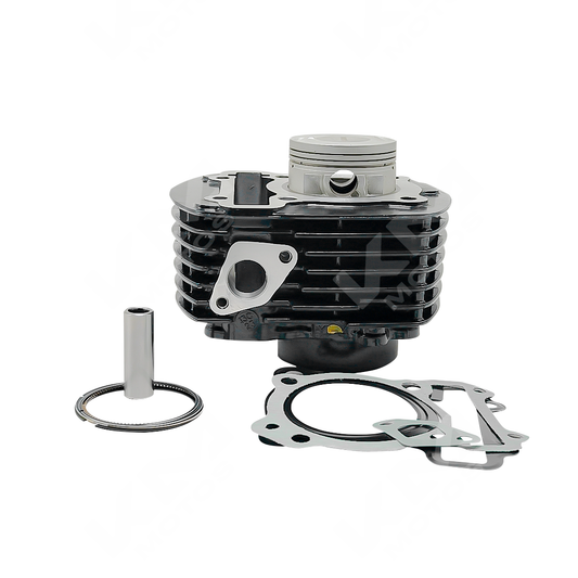 Kit de cilindro KM Motos para FZ-16 WSTD-LOS LOBOS, componentes visibles en la imagen.