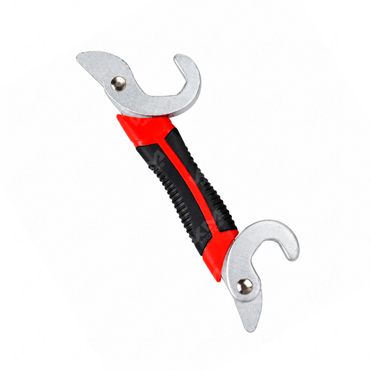 Llave multiusos ajustable pequeña de la marca KM Motos, herramienta versátil para diferentes tareas de reparación.