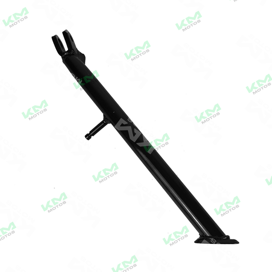 Pata lateral para motos KM Motos GXT200, KMF200 y ZX200, parte de soporte lateral en color negro.