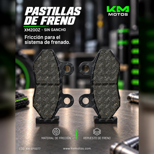 PASTILLA DE FRENO XM200Z SIN GANCHO — KM-EP0077 | KM Motos