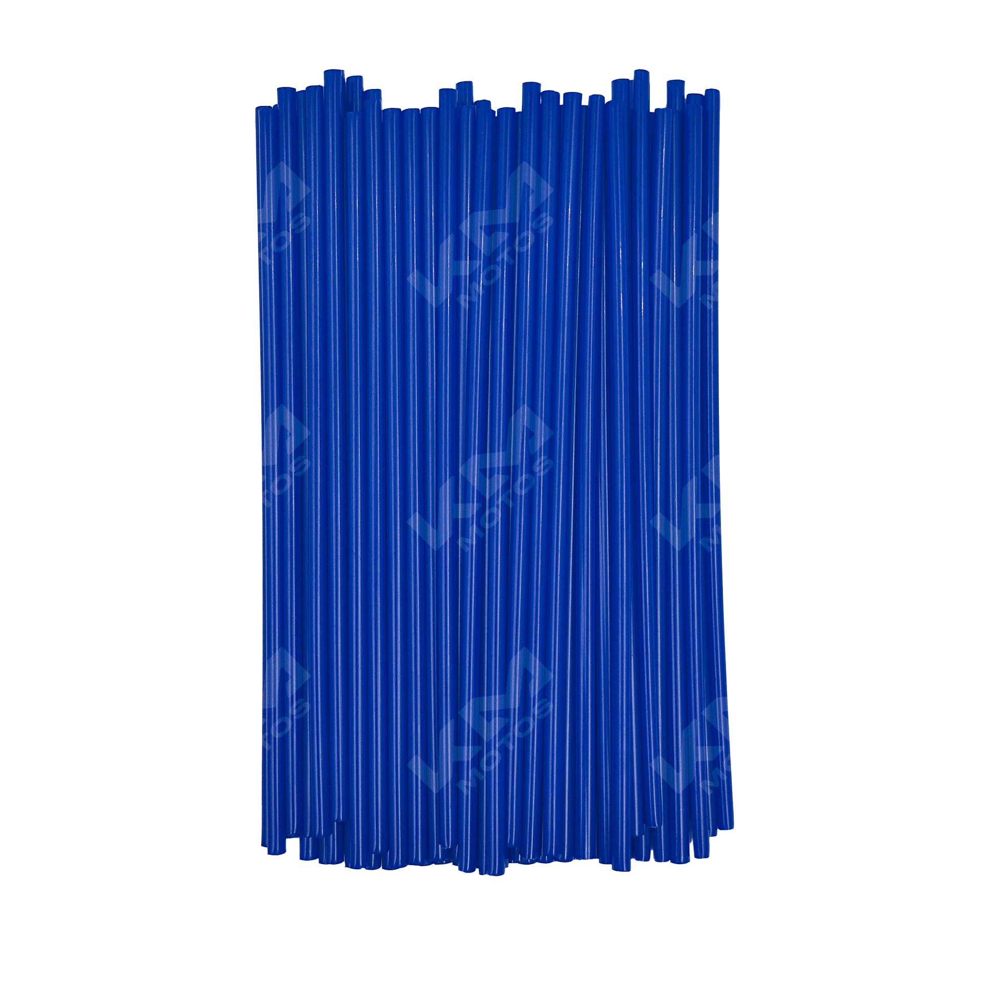 Pajillas para rayos azul de la marca KM Motos, diseño resistente y color vibrante para motocicletas.