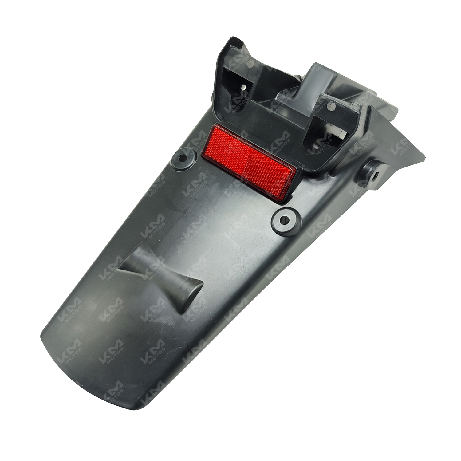 Porta placa KM Motos XM200, soporte metálico para matrícula de motocicleta, con diseño compacto y resistente.