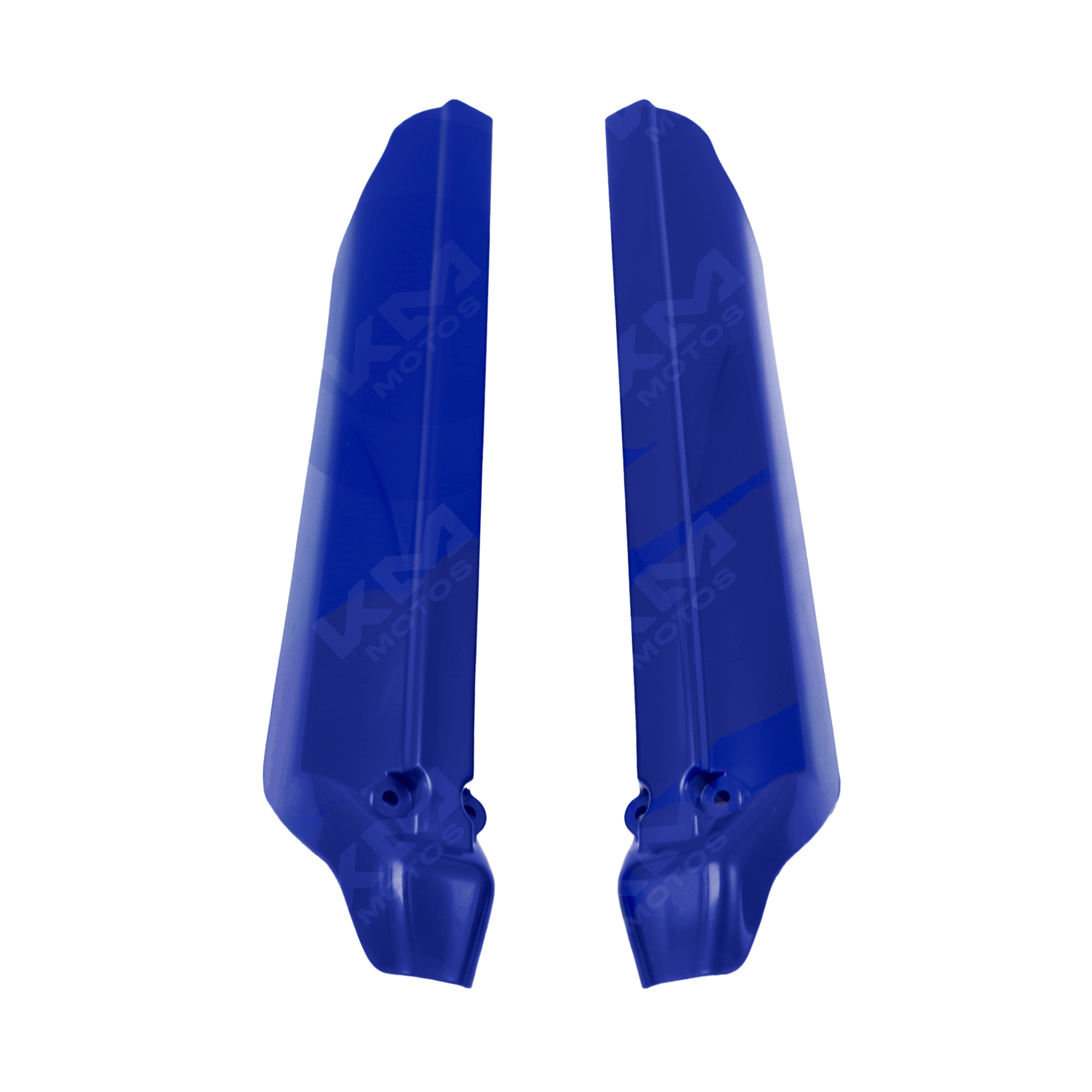 Protectores de barra azul KM Motos ZX150L, protección resistente para barras de motocicleta, en color azul brillante.