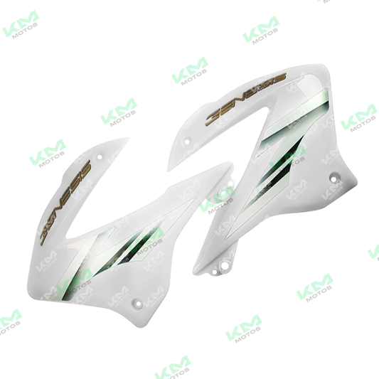 Cobertor de tanque Italika DM200/XM200/SHINERAY en color blanco, protección para tanques de motocicleta.