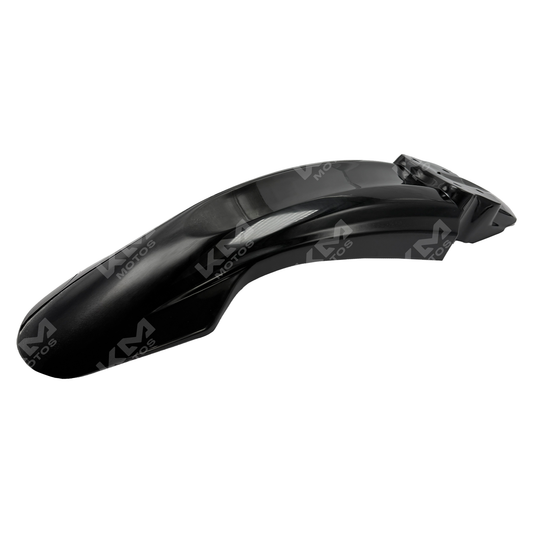 Guardafango negro para YBR125-G TT de KM Motos, resistente y de alta calidad, para protección y estilo en motocicleta.