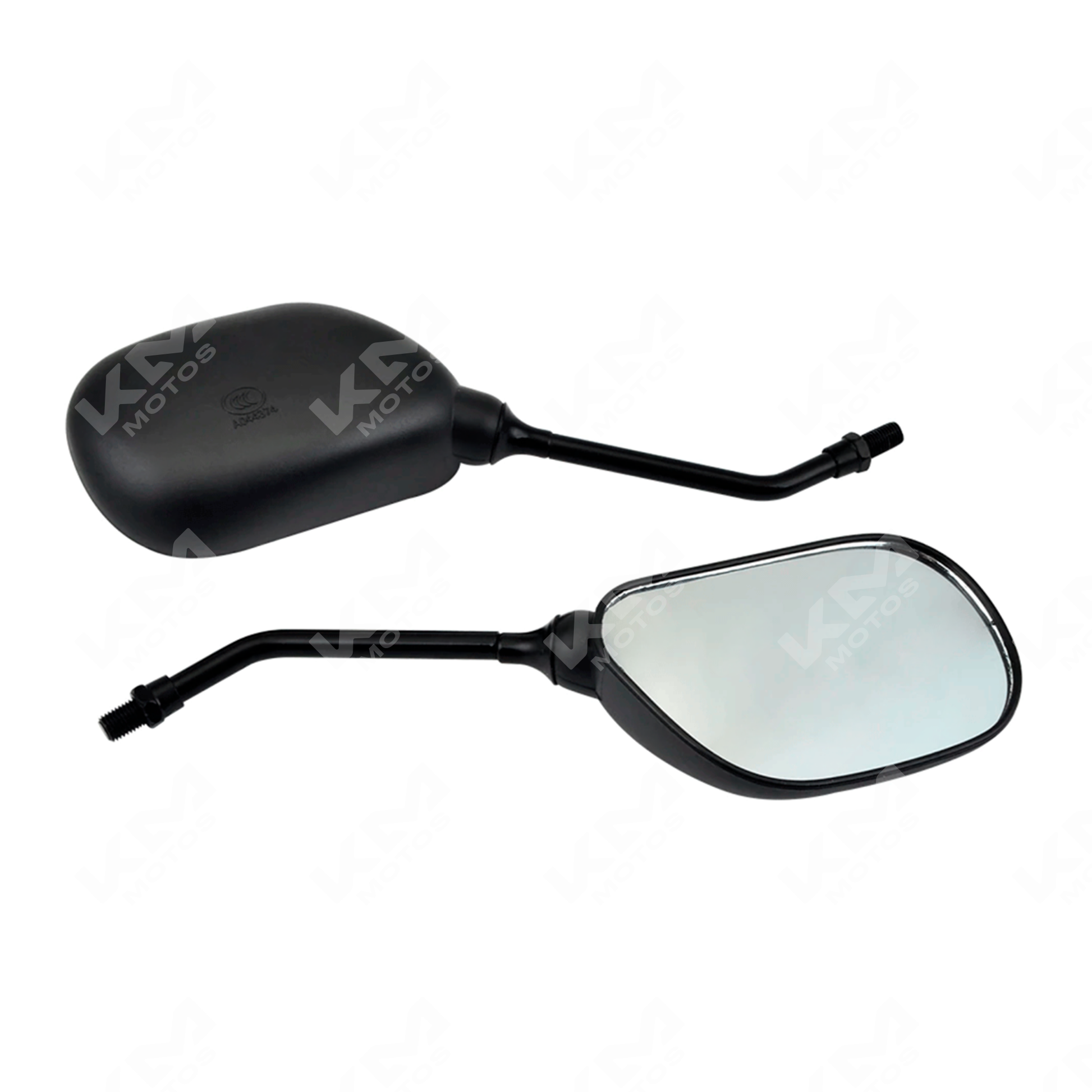 Retroviseur izquierdo y derecho para YBR125, XTZ125 y Crux110, marca KM Motos, con soporte y espejo en la imagen.