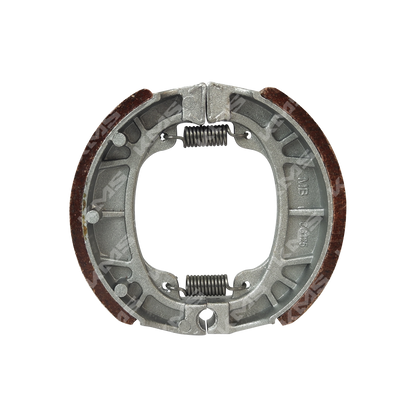 Zapata de freno pequeña para motos AX100, AX4, CS125 y XS125 de la marca KM Motos, con componentes de freno en la imagen