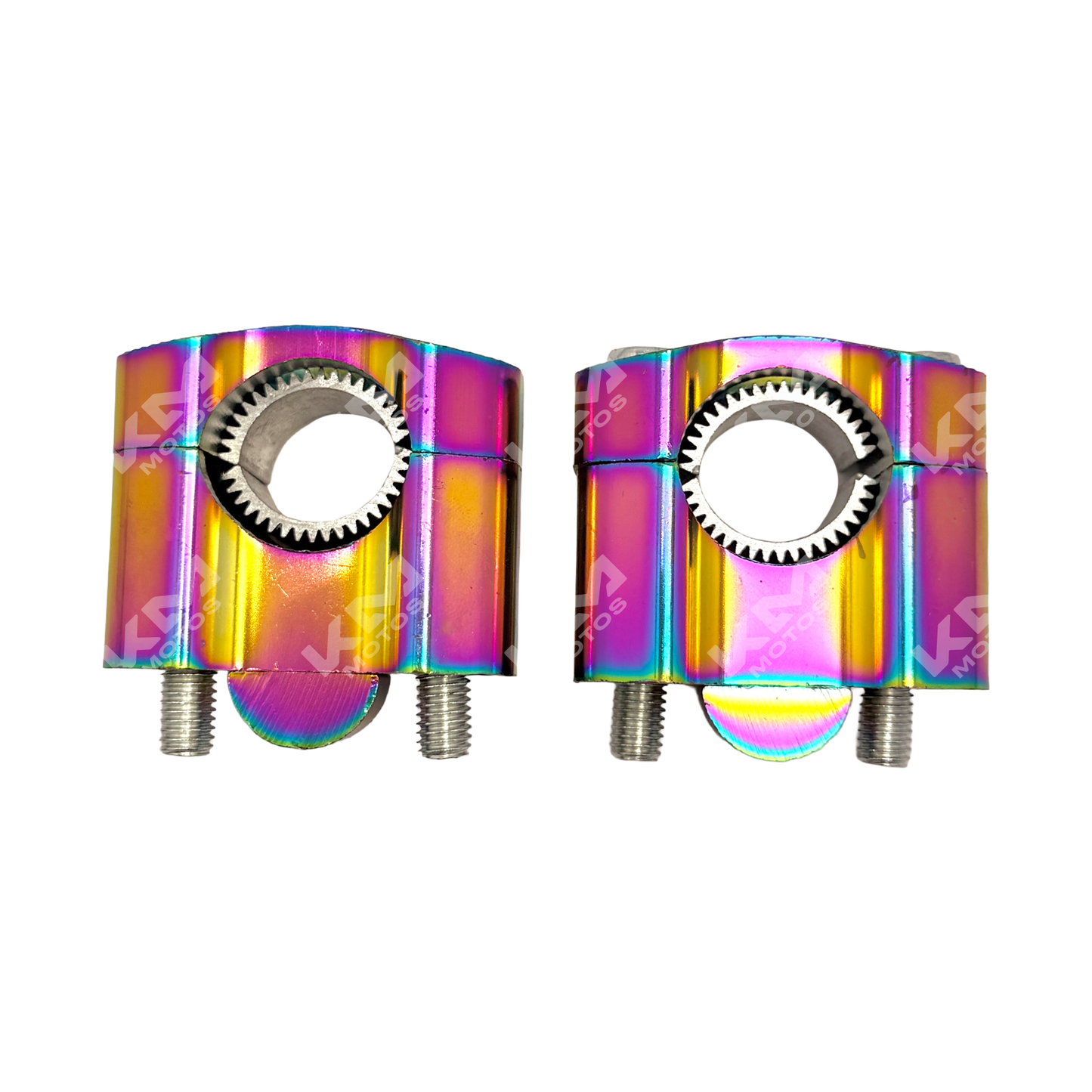 Anclas para timón de lujo TornaSol de 2.7 cm, en acabado elegante, marca KM Motos, visible en imagen.