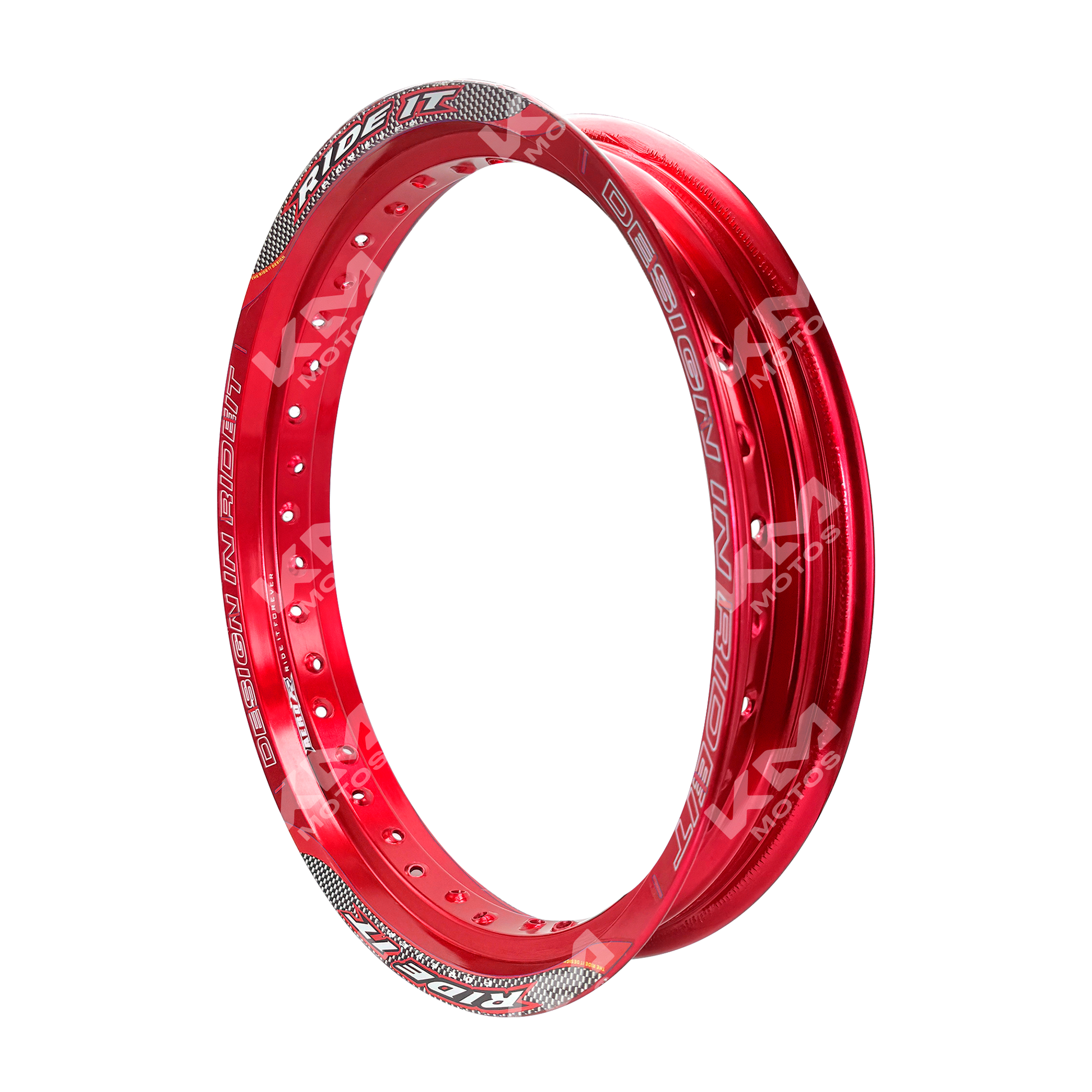 Rueda de aluminio de 17 pulgadas en rojo para motocicleta KM Motos, tamaño 2.50.