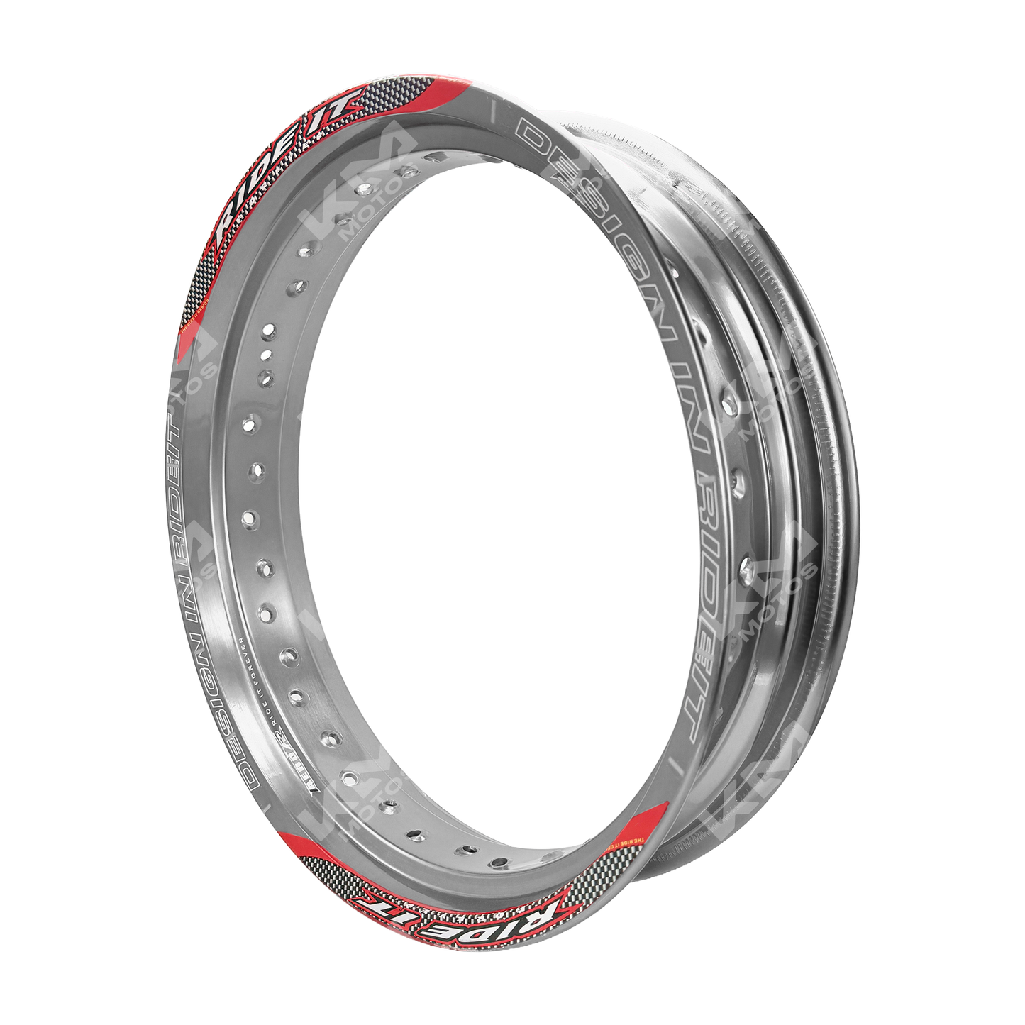 Rueda de aluminio de 17 pulgadas con acabado cromado para moto, marca KM Motos, modelo ARO ALUMINIO 3.50*17.
