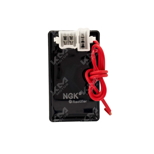 Arranque automático CDI con cable de la marca KM Motos, muestra componentes y cables eléctricos en una imagen clara.