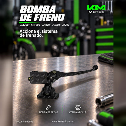 Bomba de freno de metal para motos KM Motos, modelo universal GXT-200, KMF-200, XM-200, GYA-200, UM-200, en color metálico