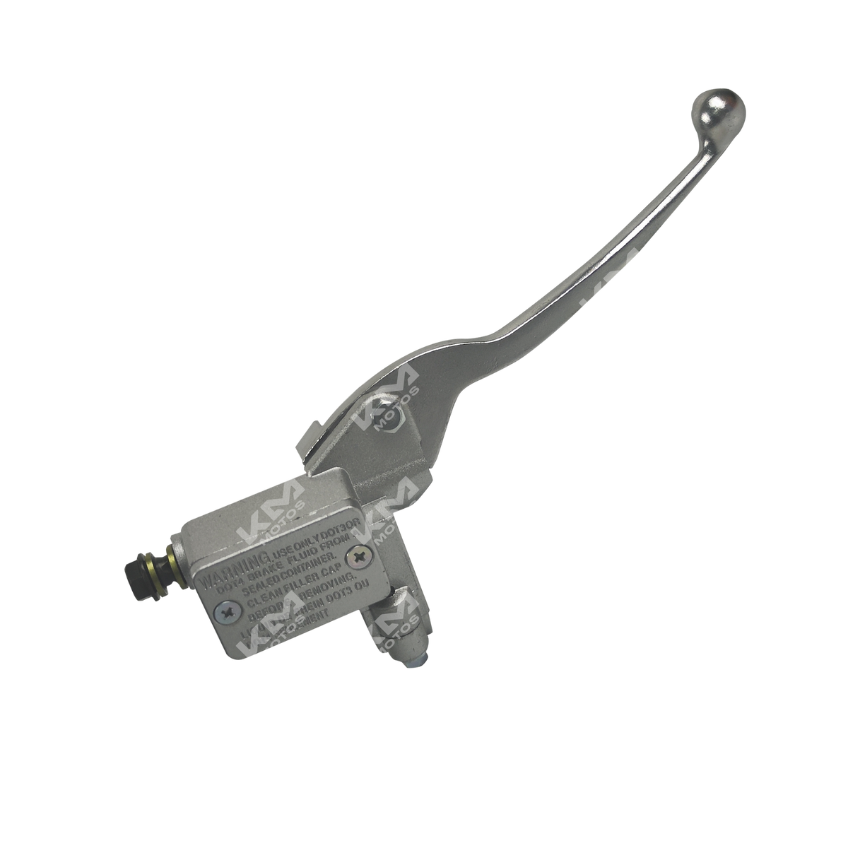 Bomba de freno GY6 con manecilla de metal de la marca KM Motos, parte del sistema de frenos de motocicleta.