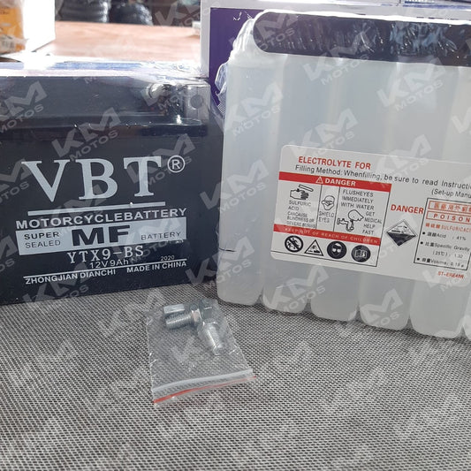 Batería YTX9-BS Acido Vbt/pulsar NS200,KTM250,ITALIKA 250 Año 2019,CUATRIMOTO AKT200/TANK250