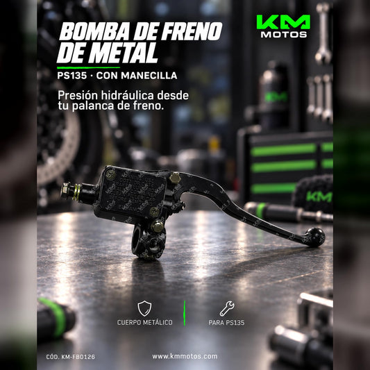 BOMBA DE FRENO METAL PS135 (MANECILLA) — KM-FB0126 | KM Motos