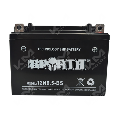BATERIA 12N6.5-BS SELLADA SPARTA/XM200Z,XM150Z,FT125,FT150,AKT150SL,125Z,TAYPAN