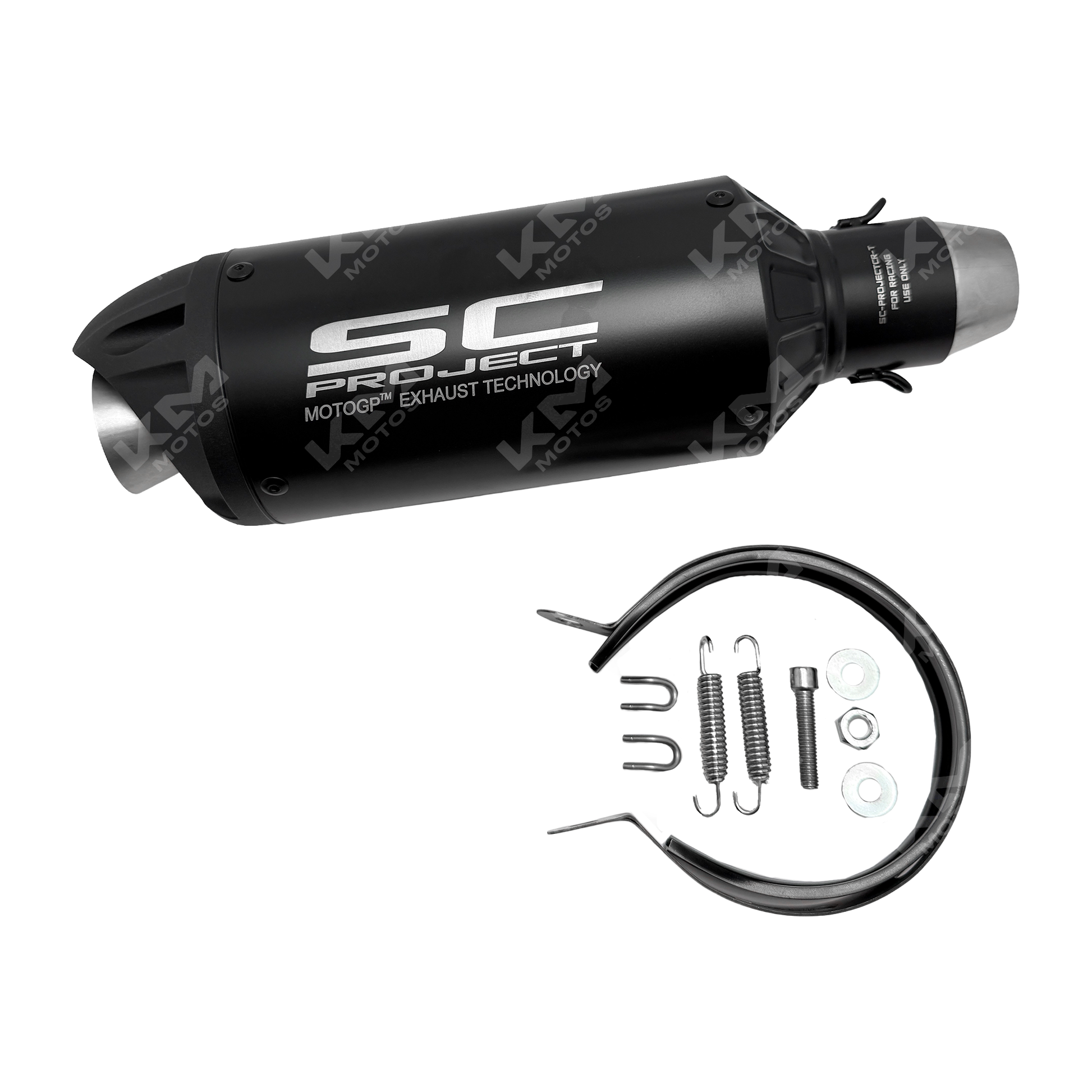 Silenciador universal BAZUCA KM Motos M88 con diseño compacto y compatible con diferentes motocicletas, en color negro
