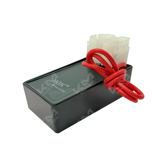 CDI universal RT180 / GY6 redondo con línea, componente eléctrico para motos en imagen.