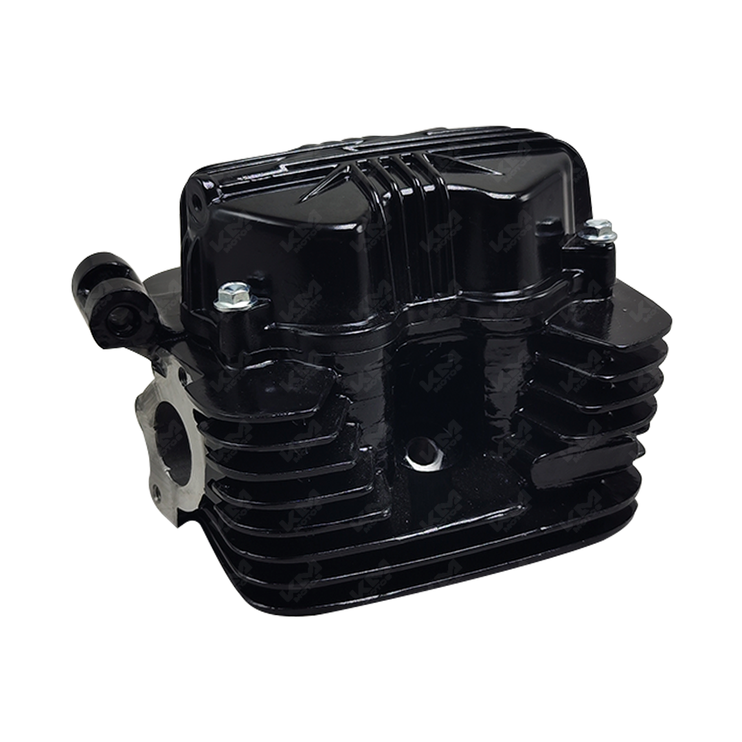 Culata negra completa para motores KM Motos CG200, TX200, XM200Z y GYA 198CC, en imagen.