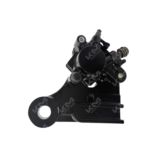 Caliper de freno trasero KM Motos SX3 250, GXT250 o KMF250, muestra el componente de freno en color negro con detalles metálicos.