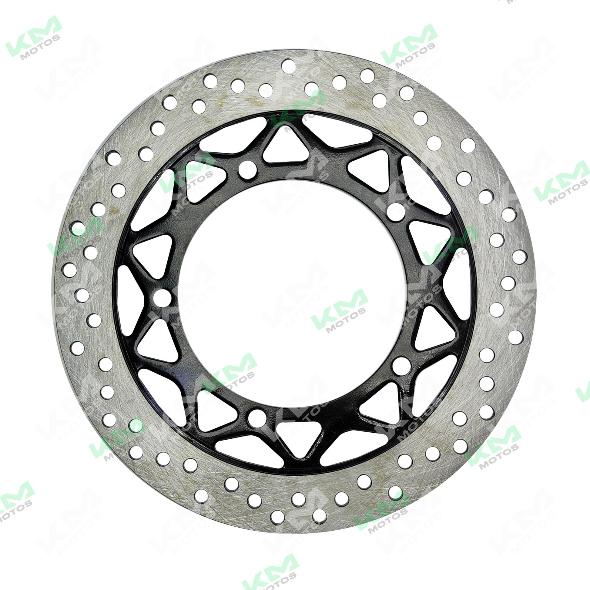 Kit de tracción con disco de freno para YBR125, marca KM Motos, compatible con modelo 5H, visible en la imagen.