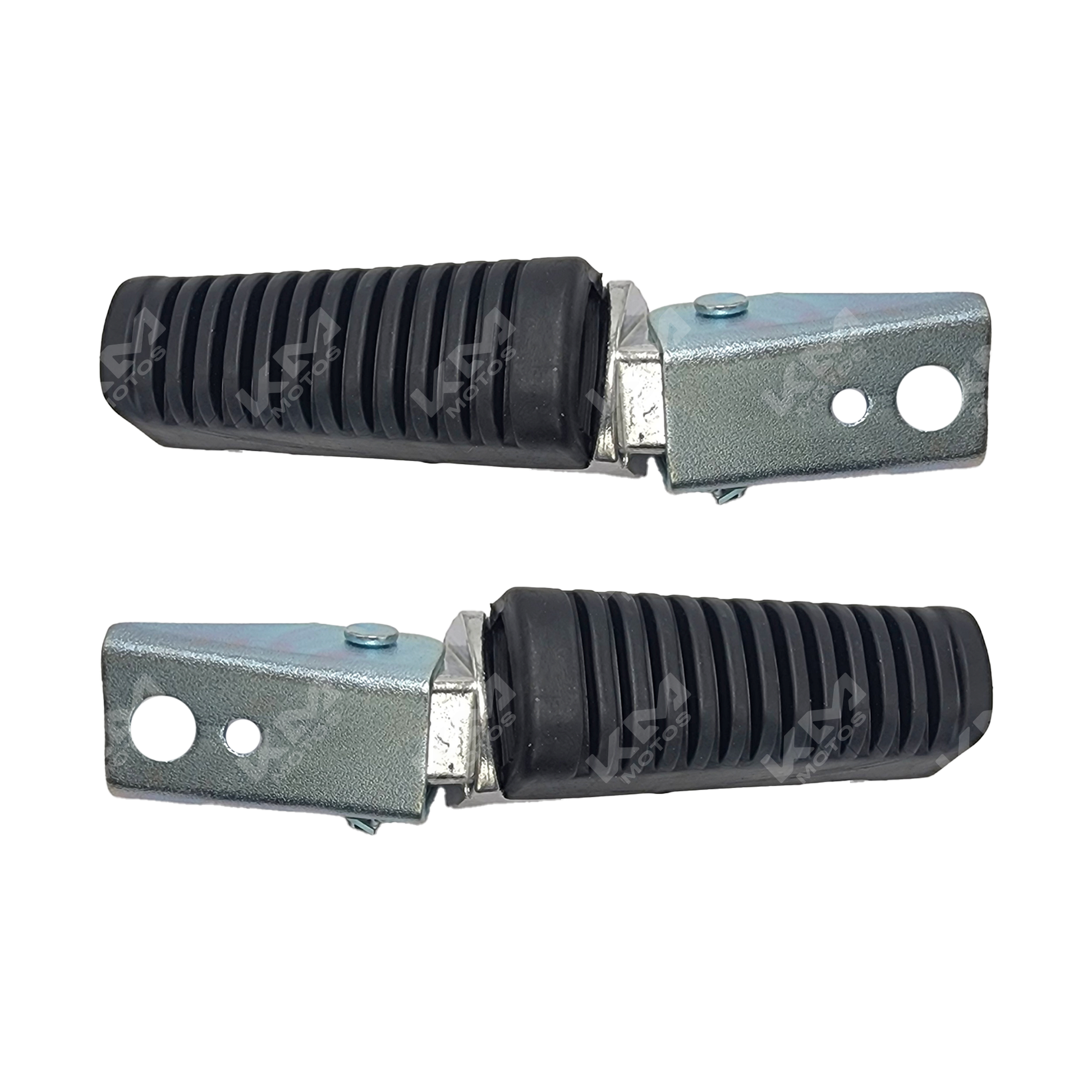 Estribo trasero para Honda TX200 y HJ con pescante, de la marca KM Motos, muestra estructura de metal resistente.