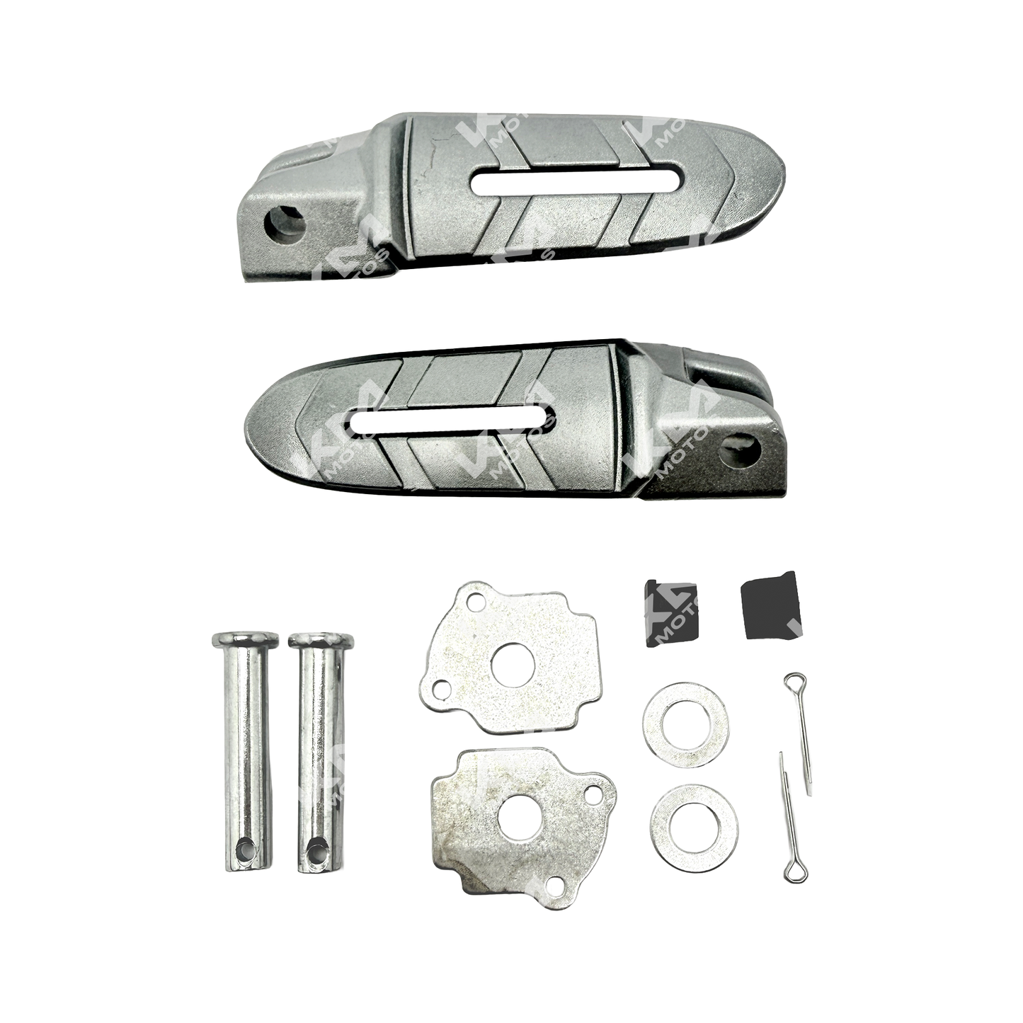 Estribo trasero para motocicleta NS200 de KM Motos, soporte resistente y durable para motocicleta.