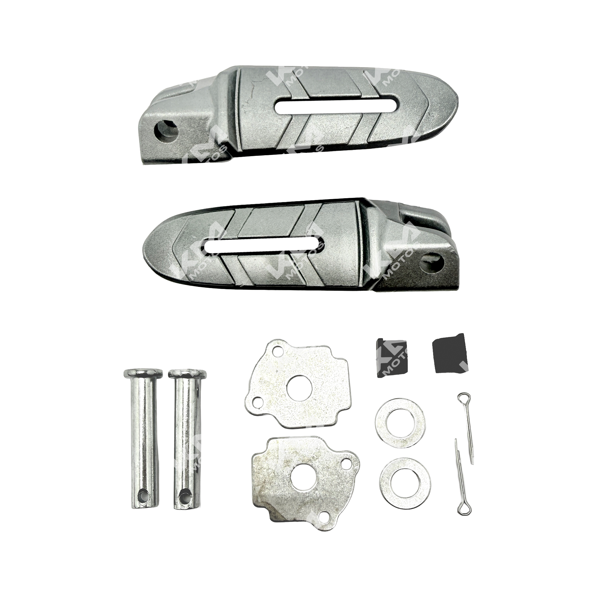 Estribo trasero para motocicleta NS200 de KM Motos, soporte resistente y durable para motocicleta.