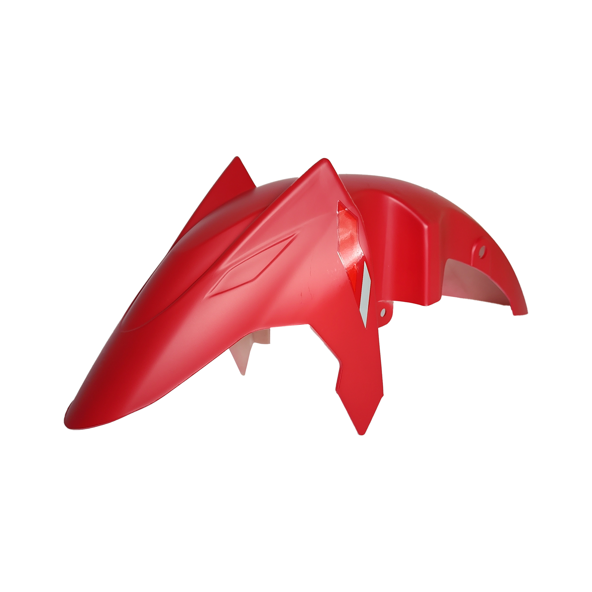 Guardafango delantero racing rojo para CG125, fabricado por KM Motos, con diseño aerodinámico y resistencia para motocicletas.