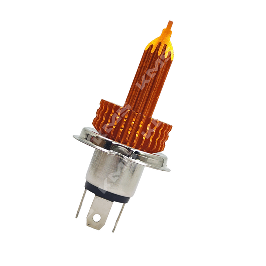 Luz LED de foco principal con dos colores para socket H4, en color blanco y amarillo, con base de montaje.