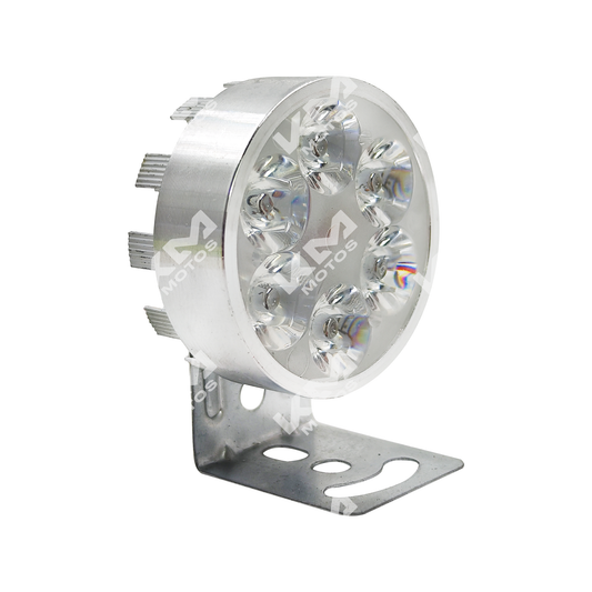 Luz LED redonda de 6 pines de la marca Universal, mostrada en la imagen con su diseño y conexiones.