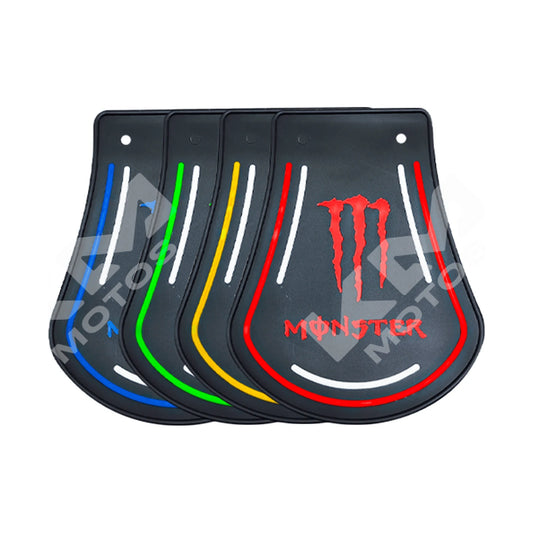 Guardabarros lateral Monster 193x155 de KM Motos, resistente y ajustable para motocicletas off-road.