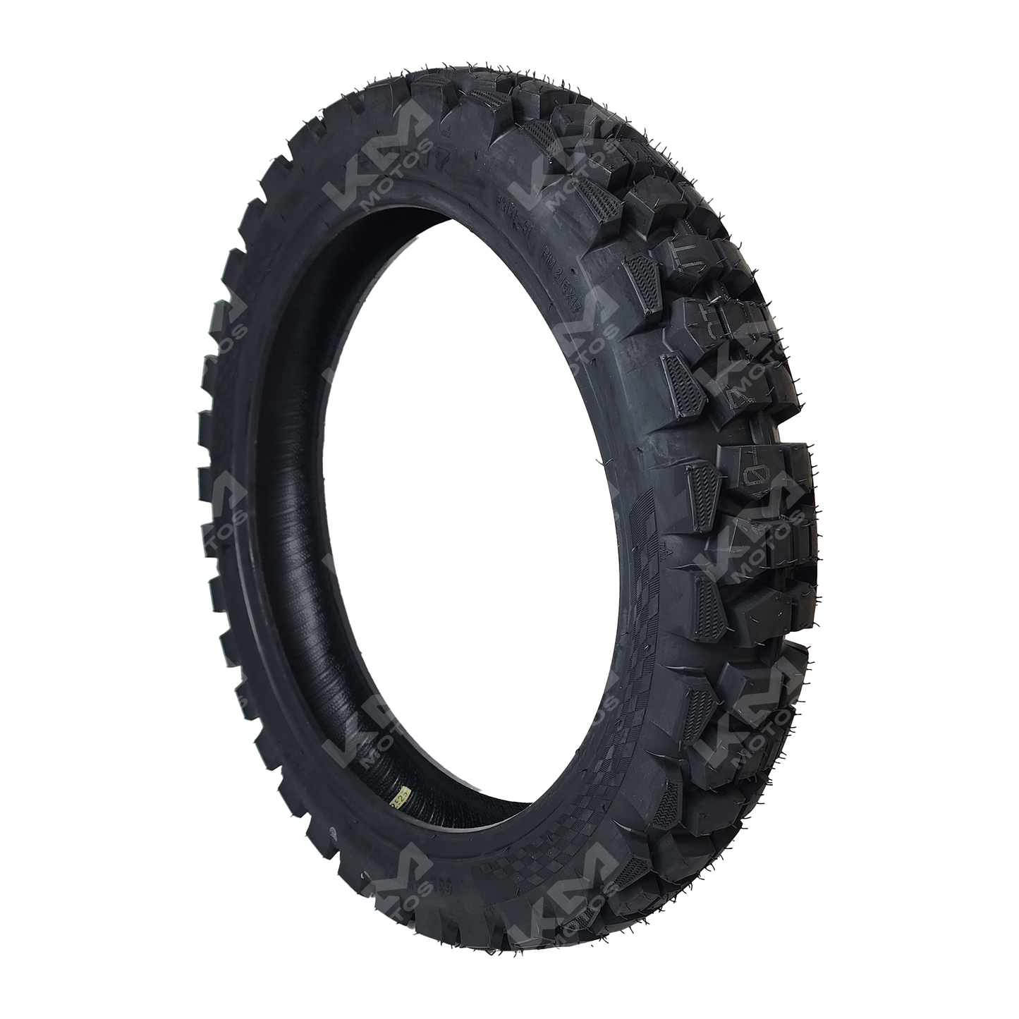 Llanta de 17 pulgadas 4.10-17 6PR de doble propósito de la marca KM Motos, adecuada para motocicletas y vehículos ligeros.