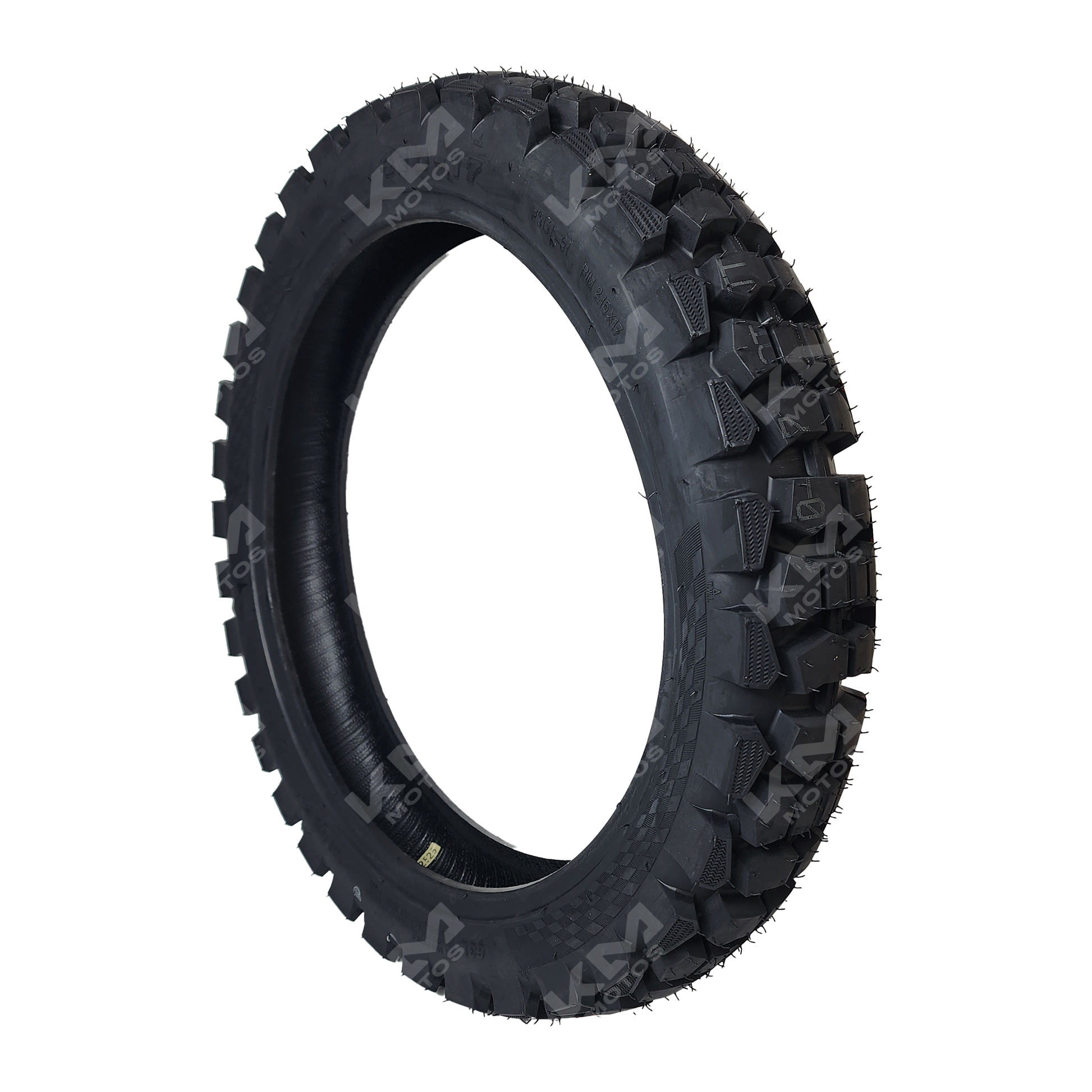 Llanta de 17 pulgadas 4.10-17 6PR de doble propósito de la marca KM Motos, adecuada para motocicletas y vehículos ligeros.