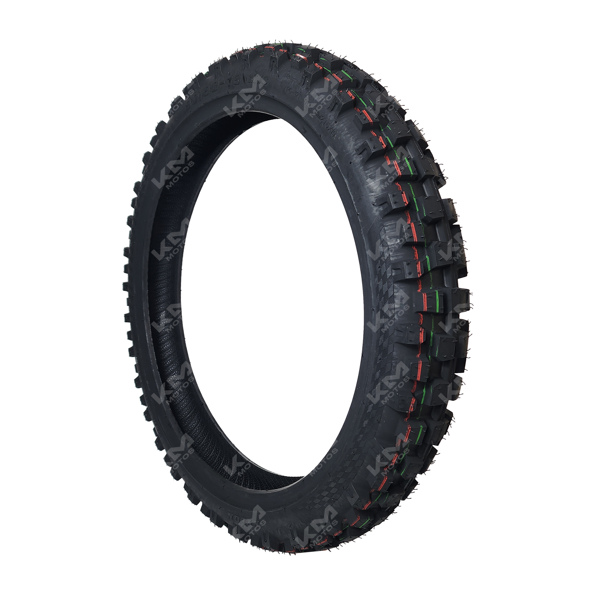 Llanta para tractor 90/90-19 KM Motos, neumático 6PR PG12T TT con banda de rodadura y estructura resistente.